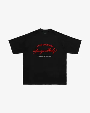 A FEW GOOD KIDS GHOST BLACK TEE