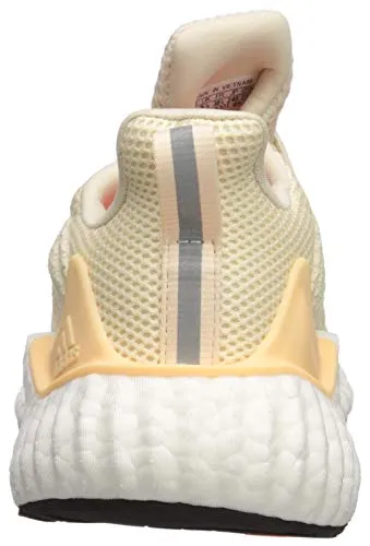 adidas Women's Alphaboost Running Shoe, Ecru Tint/Silver Metallic/Glow Orange, 9.5 M US