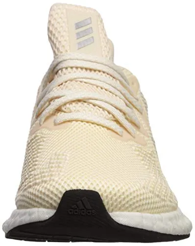 adidas Women's Alphaboost Running Shoe, Ecru Tint/Silver Metallic/Glow Orange, 9.5 M US