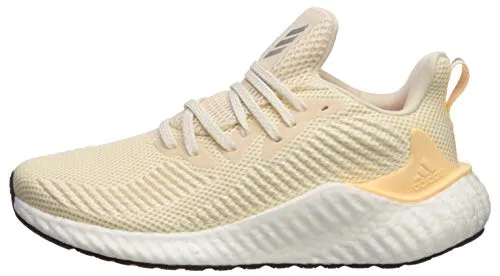 adidas Women's Alphaboost Running Shoe, Ecru Tint/Silver Metallic/Glow Orange, 9.5 M US