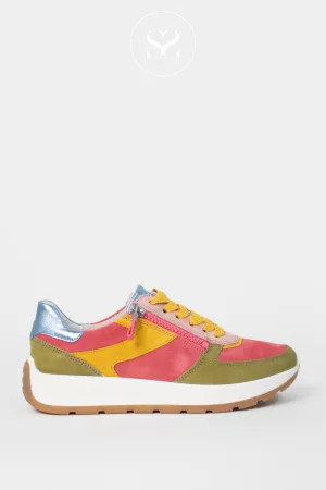 ARA 12-25112 MULTI COLOURED SUEDE WEDGE TRAINERS