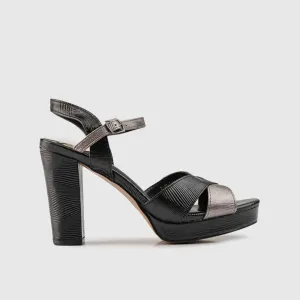 Block Heel Evening Sandal Black 01605