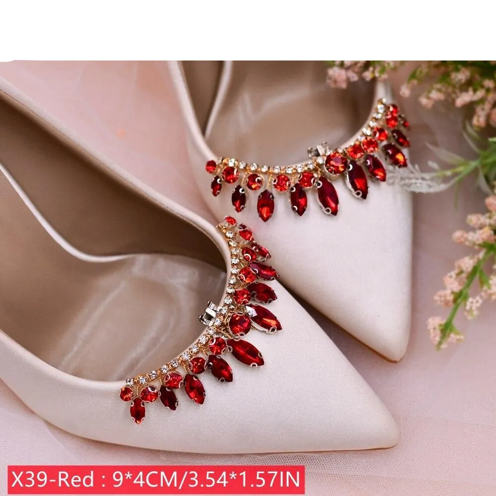 Bridal Rhinestone Footwear Clips - Luxurious Wedding Accessories for Elegant Shoes