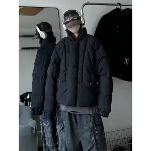 cold weather outfits Joskaa Thickened Warm Cotton-Padded Jacket Winter Loose-Fit Puffer Jacket Trendy Youth Coat For Men Casual Chamois Leather Fashion