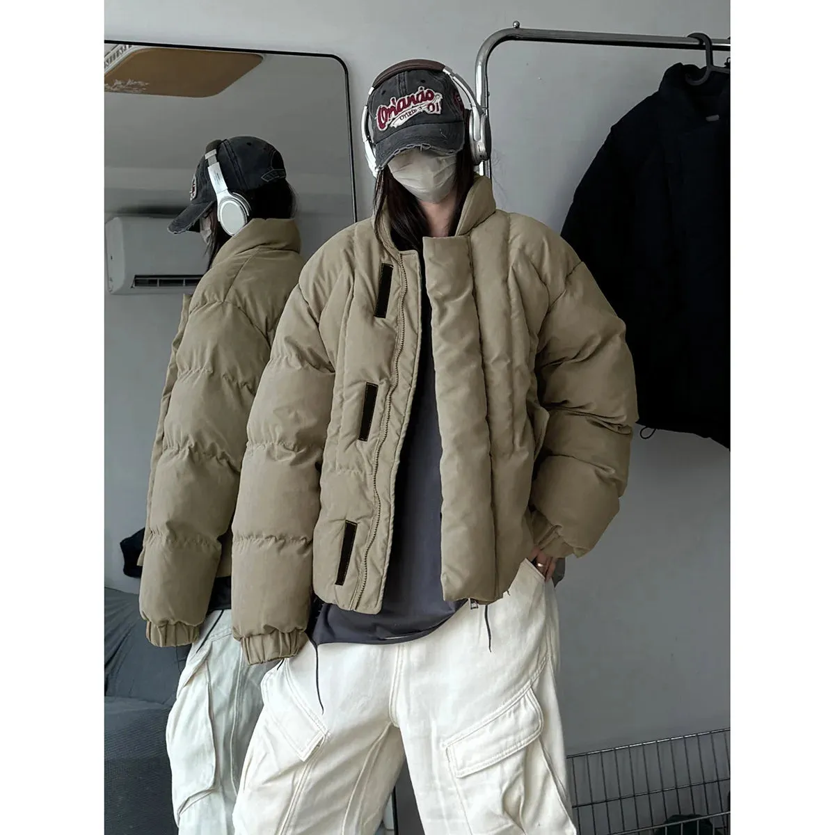cold weather outfits Joskaa Thickened Warm Cotton-Padded Jacket Winter Loose-Fit Puffer Jacket Trendy Youth Coat For Men Casual Chamois Leather Fashion