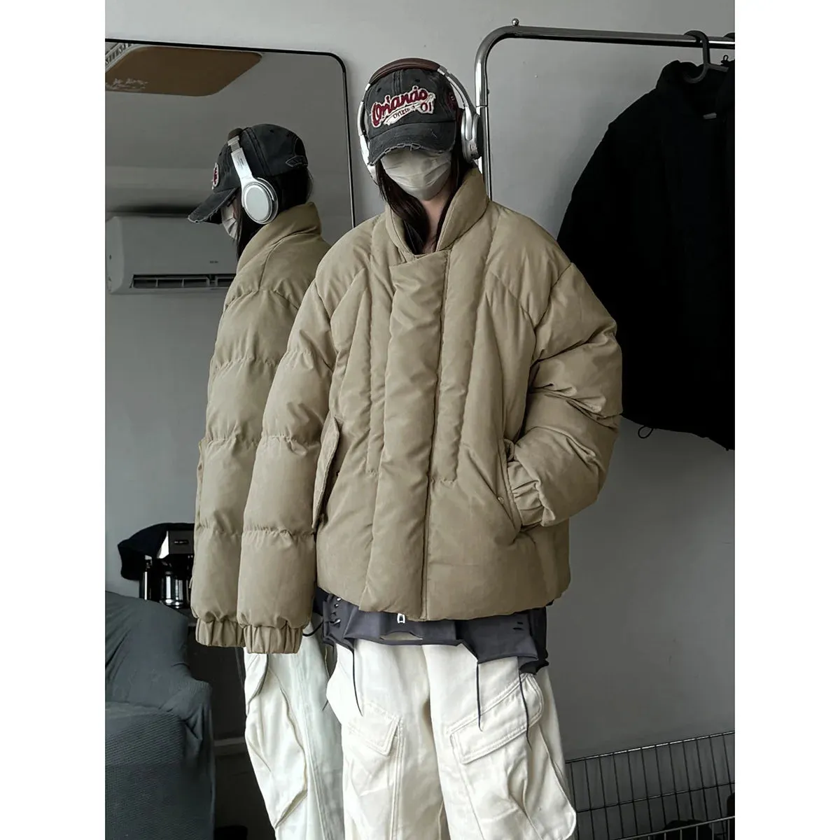 cold weather outfits Joskaa Thickened Warm Cotton-Padded Jacket Winter Loose-Fit Puffer Jacket Trendy Youth Coat For Men Casual Chamois Leather Fashion