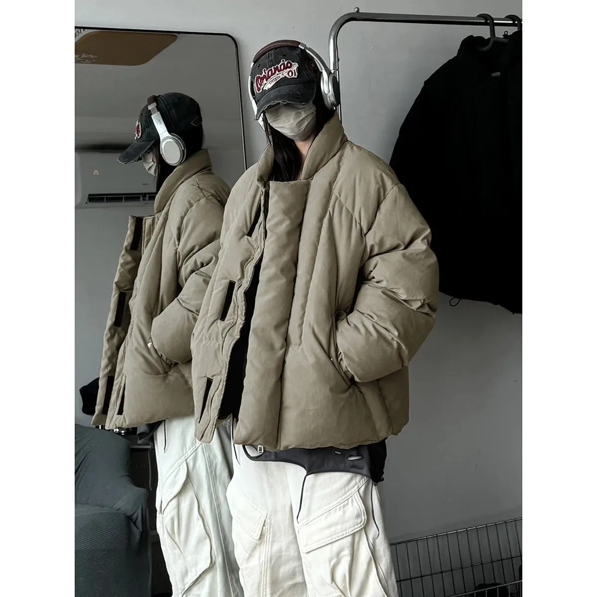 cold weather outfits Joskaa Thickened Warm Cotton-Padded Jacket Winter Loose-Fit Puffer Jacket Trendy Youth Coat For Men Casual Chamois Leather Fashion