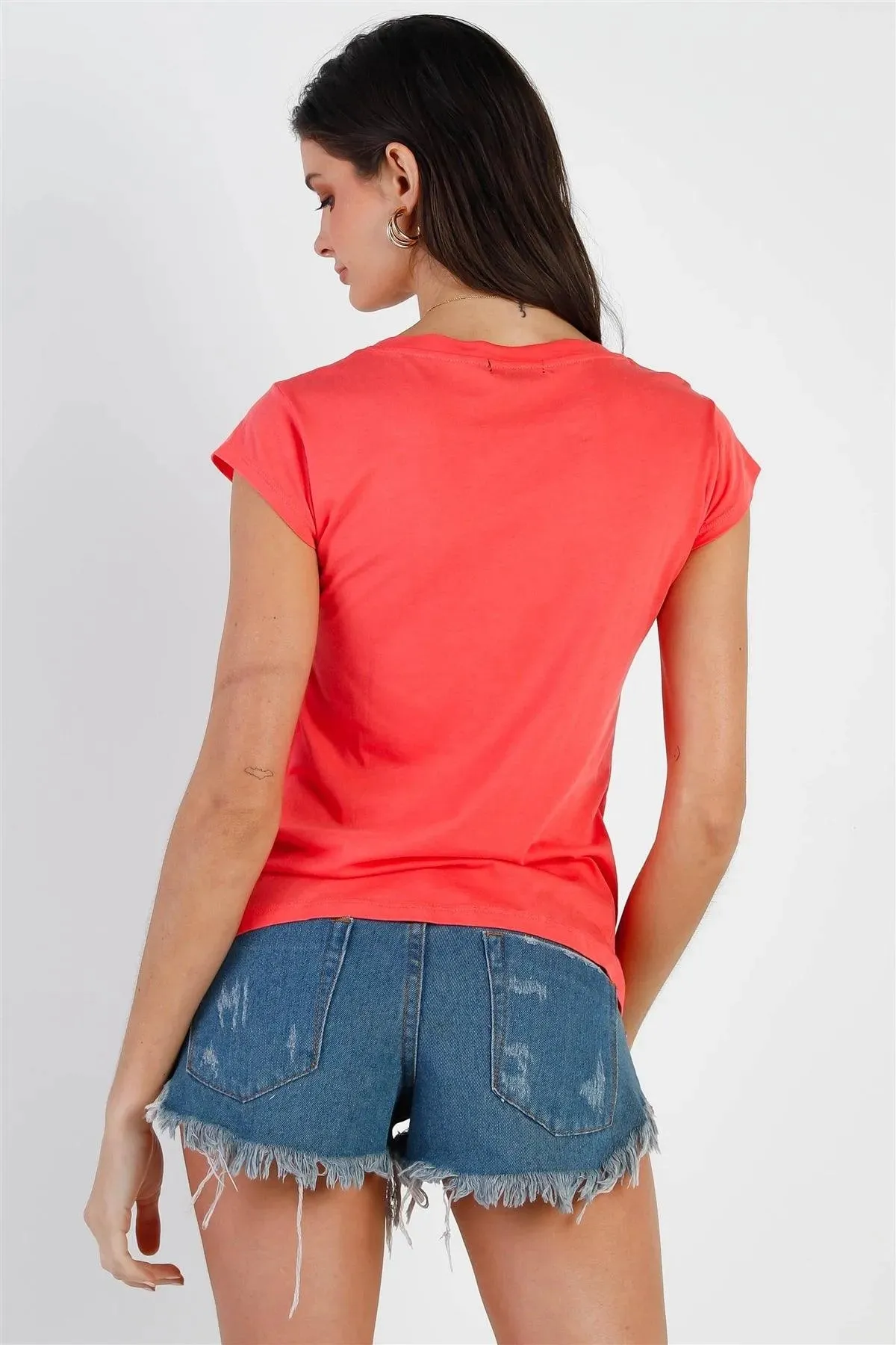 Coral Short Sleeve T-Shirt Top /2-2-2
