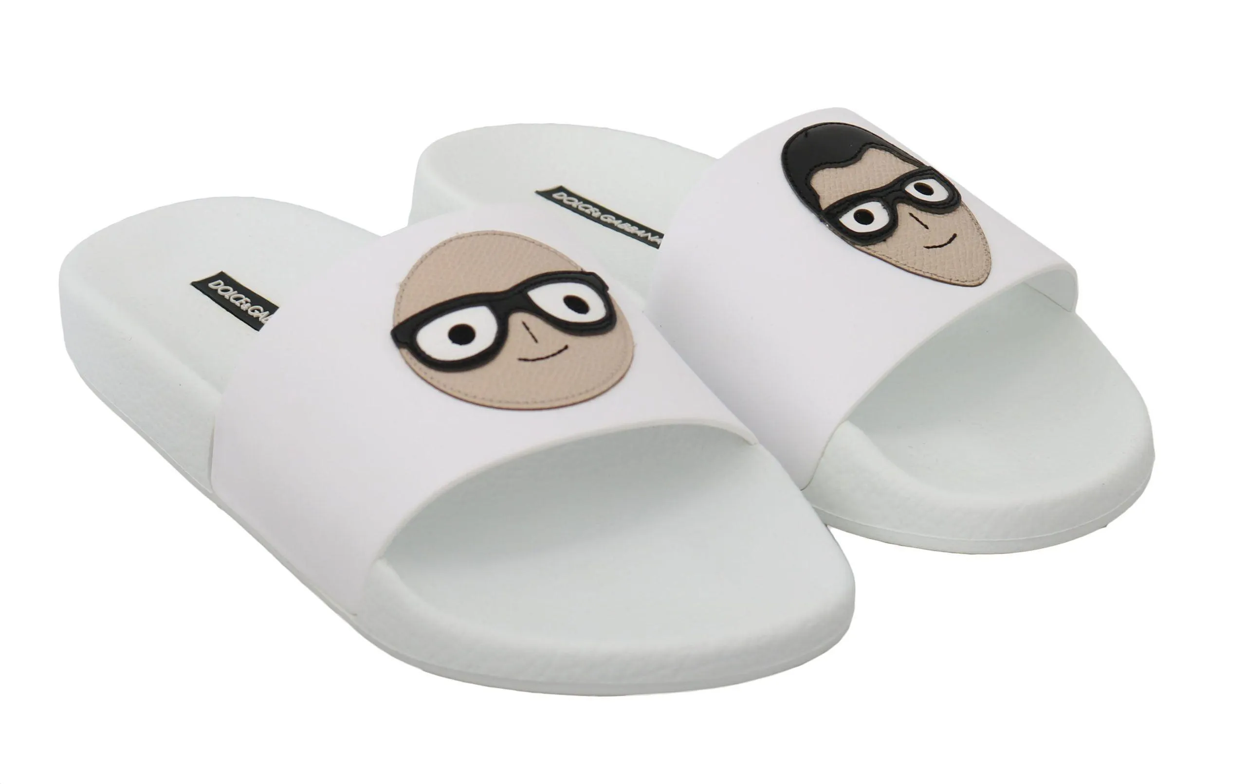 Dolce & Gabbana Chic White Slide Sandaler- Luxury Summer Footwear