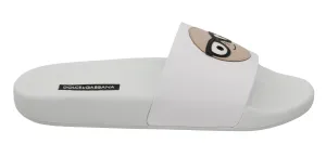 Dolce & Gabbana Chic White Slide Sandaler- Luxury Summer Footwear
