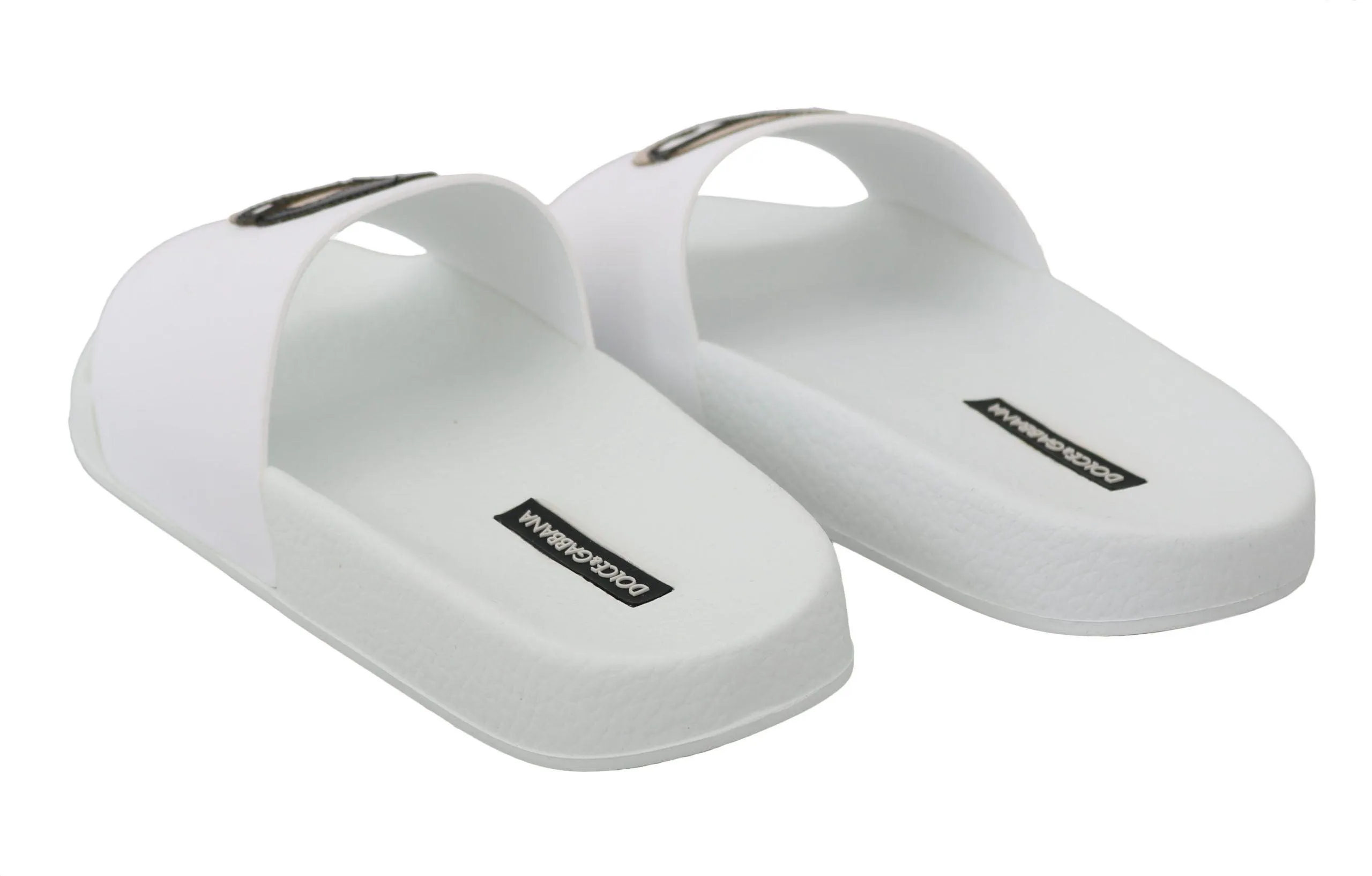Dolce & Gabbana Chic White Slide Sandaler- Luxury Summer Footwear