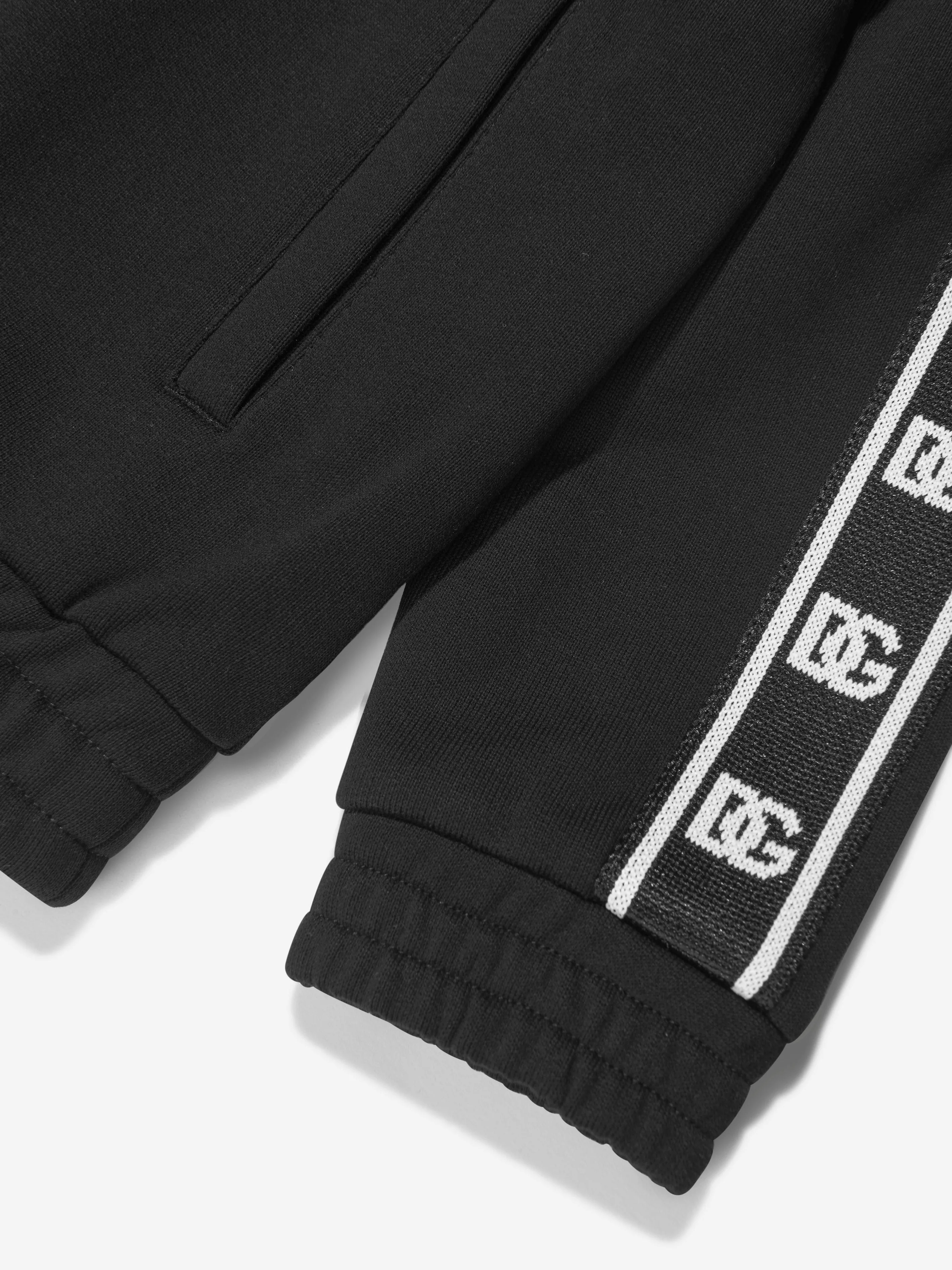 Dolce & Gabbana Kids Logo Zip Up Top in Black