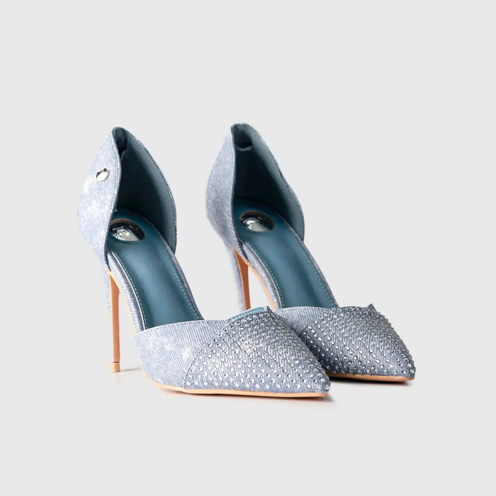 Dress Court Shoe Blue Denim 01592