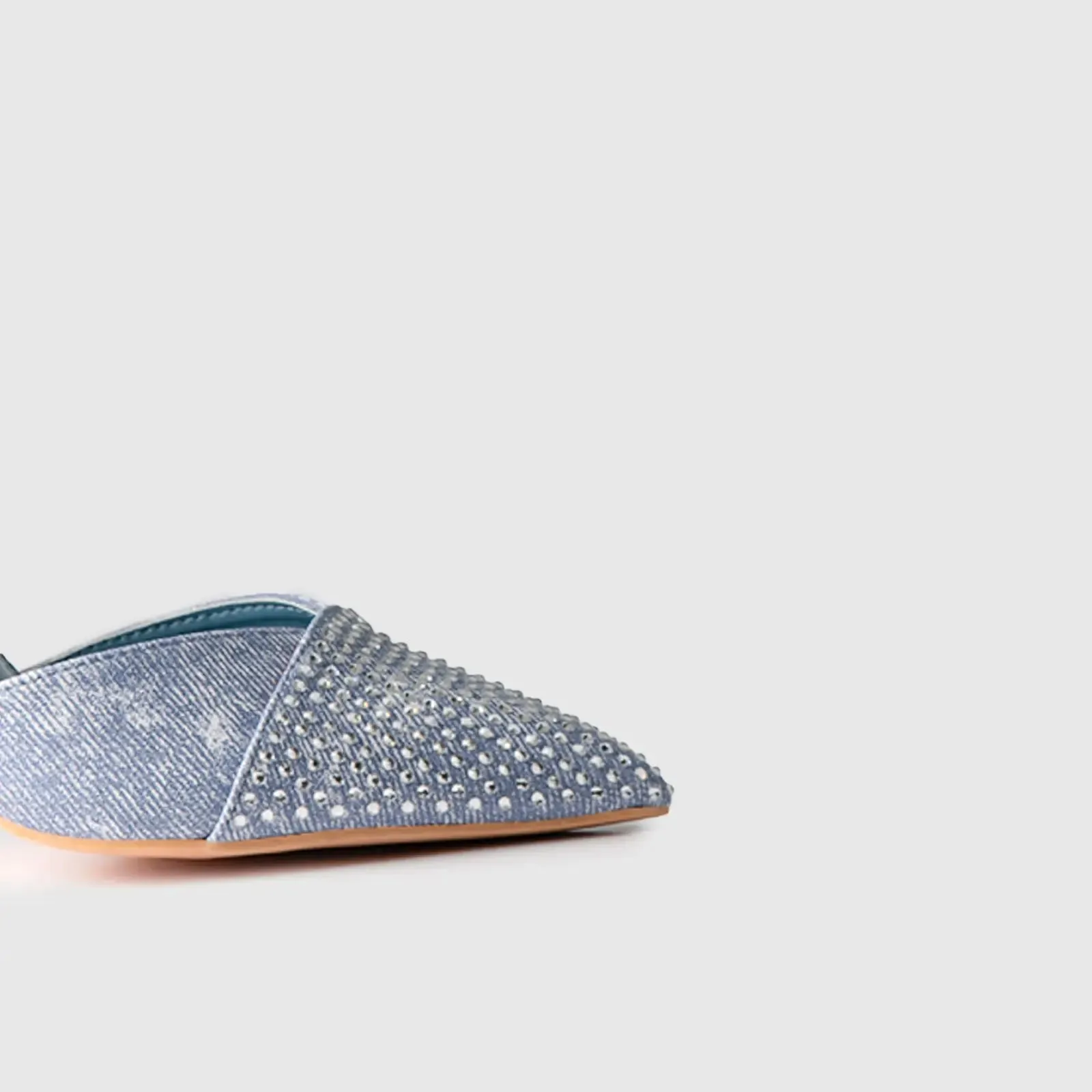Dress Court Shoe Blue Denim 01592