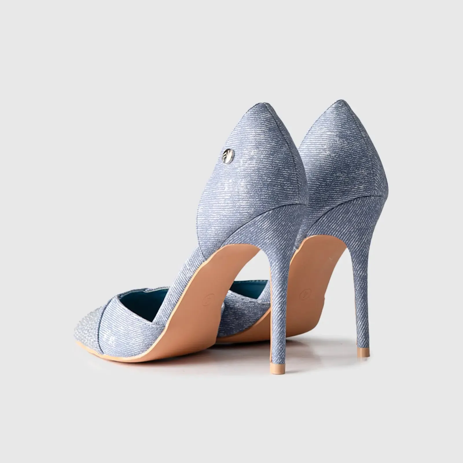 Dress Court Shoe Blue Denim 01592