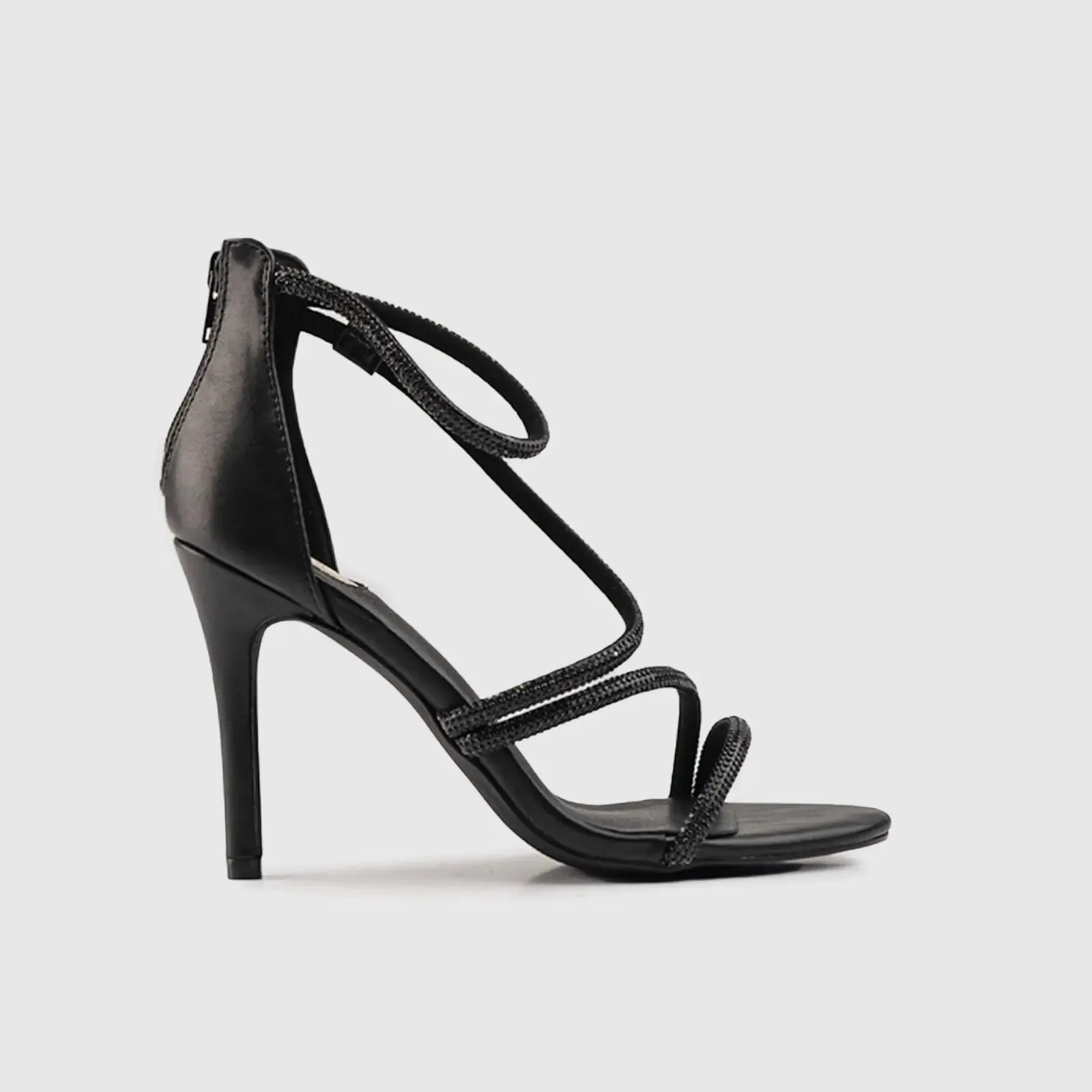 Dress Heel  Evening Sandal Black 01601