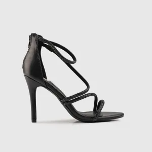 Dress Heel  Evening Sandal Black 01601