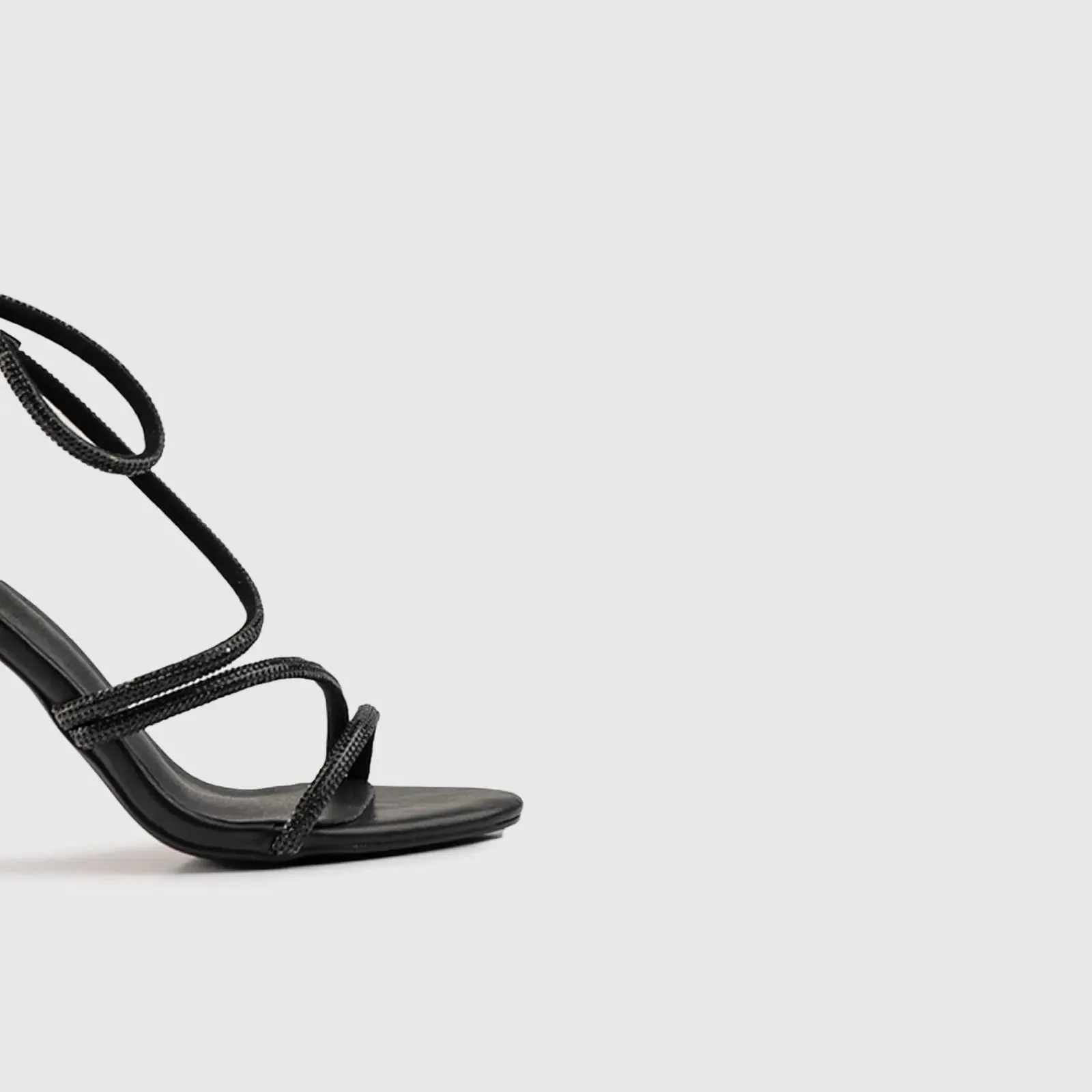 Dress Heel  Evening Sandal Black 01601