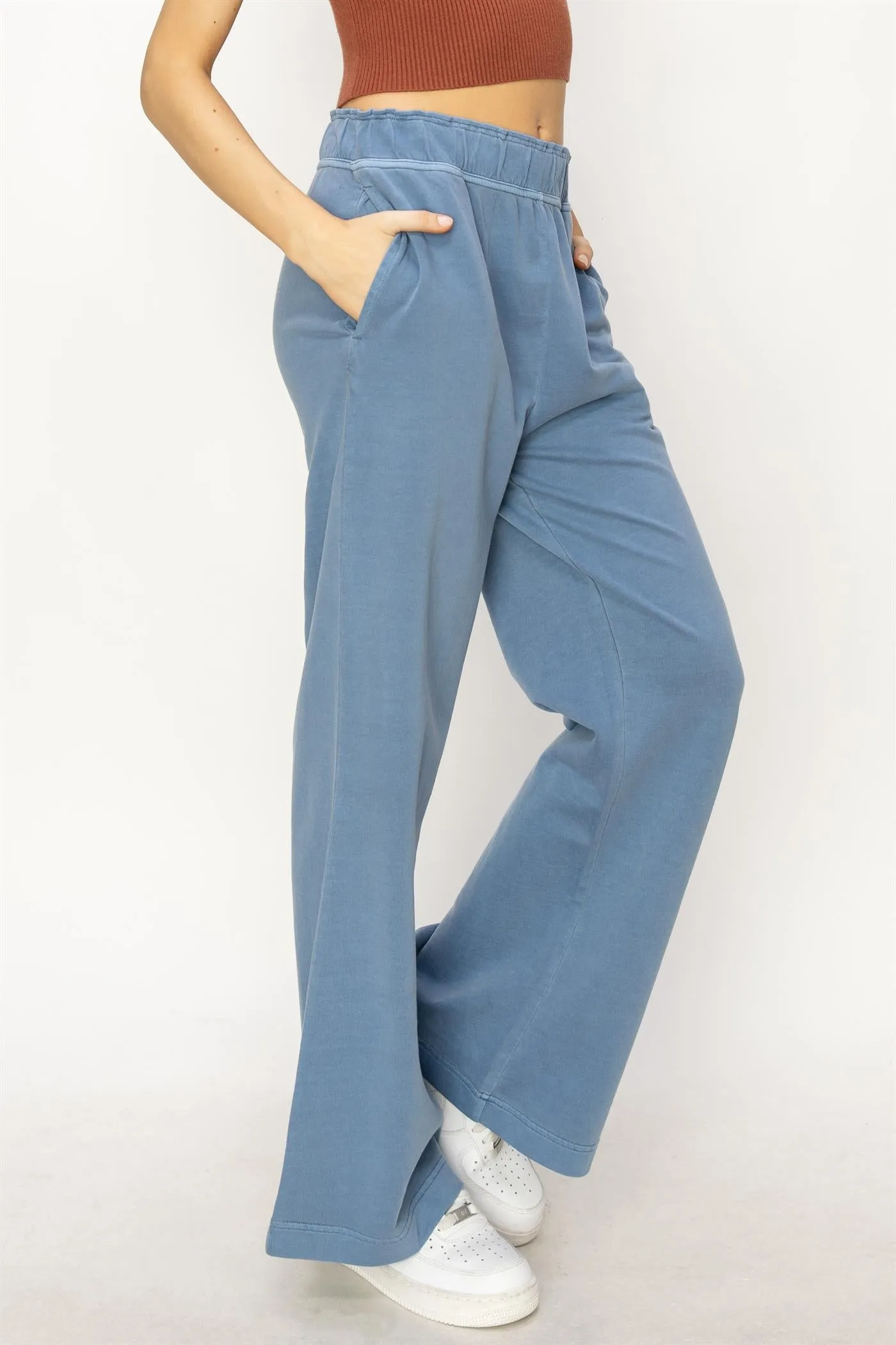 DZ24C346-D-High Waist Flare Pants