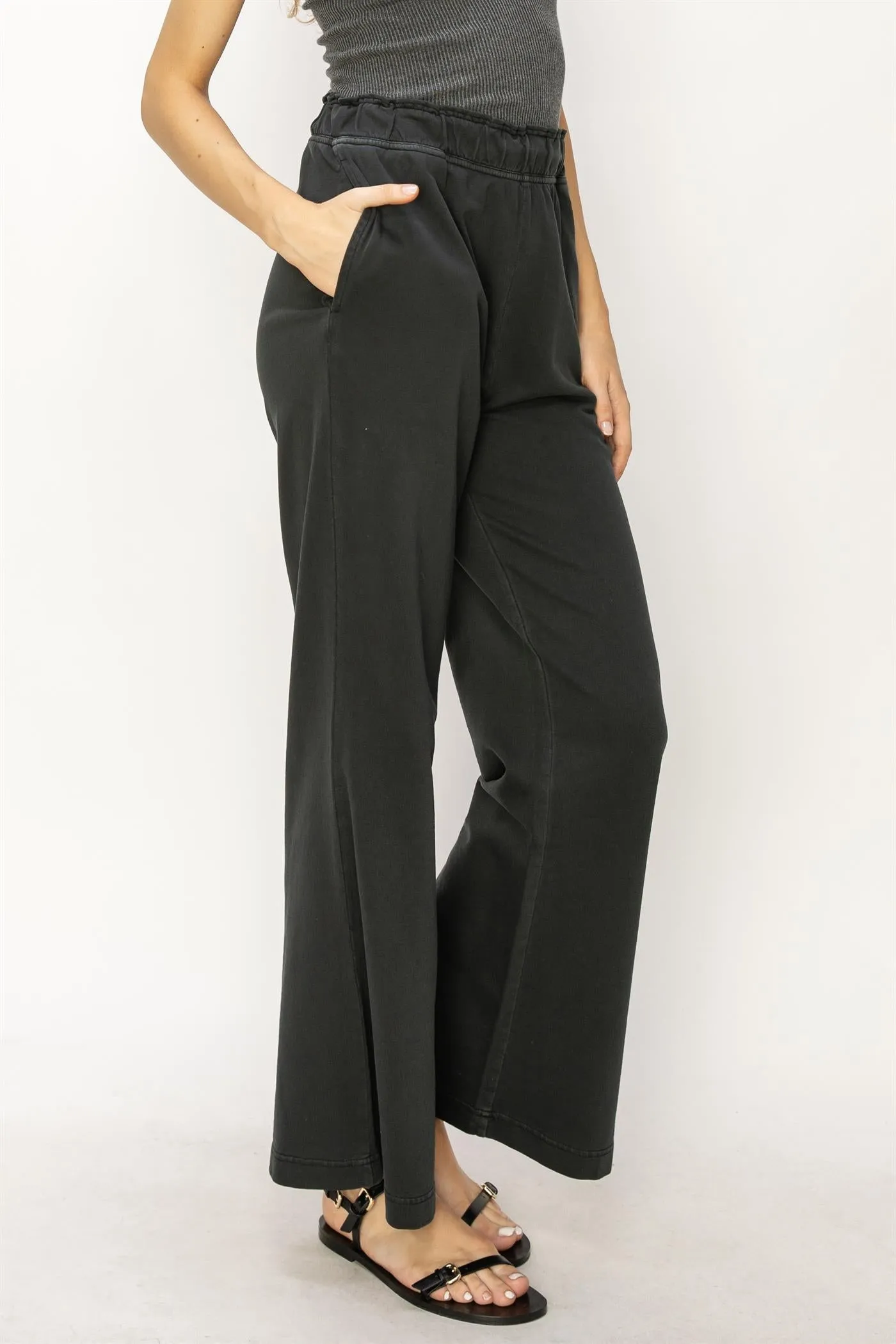DZ24C346-D-High Waist Flare Pants
