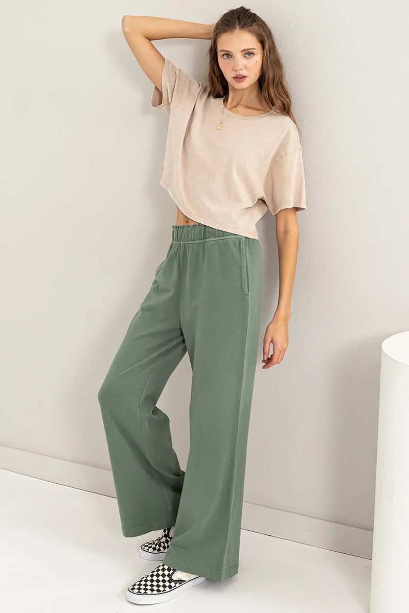 DZ24C346-D-High Waist Flare Pants