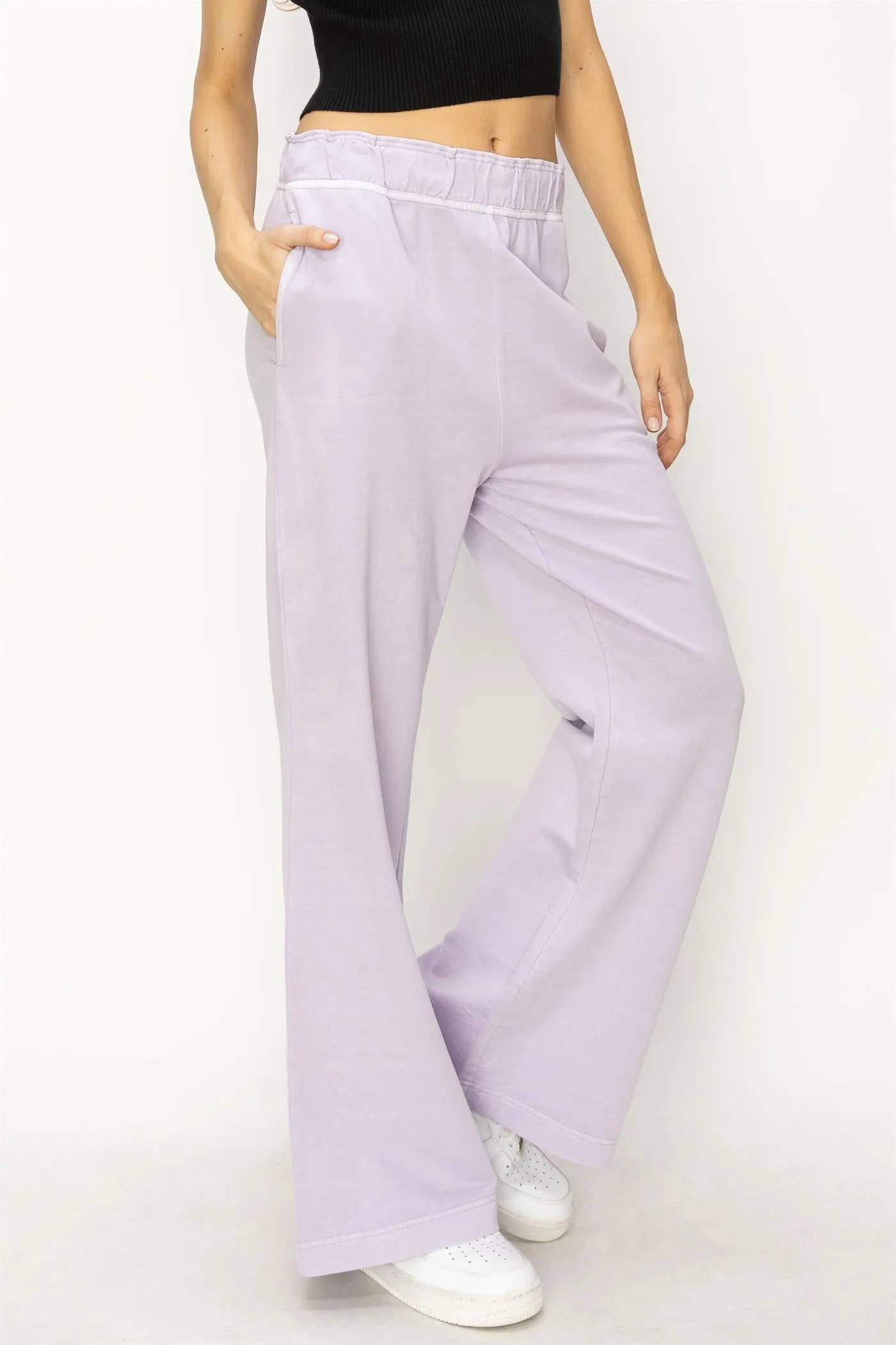 DZ24C346-D-High Waist Flare Pants