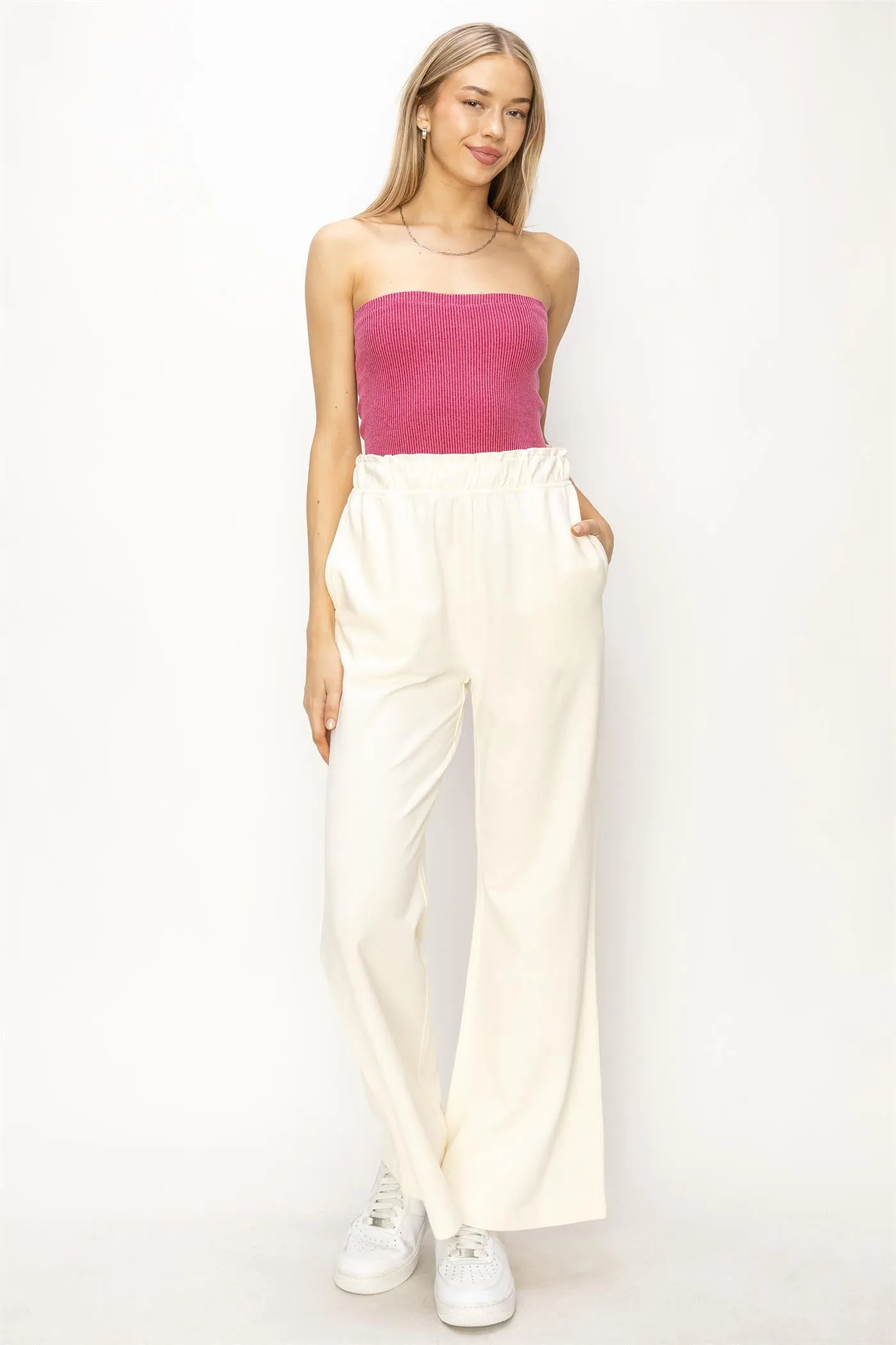 DZ24C346-D-High Waist Flare Pants