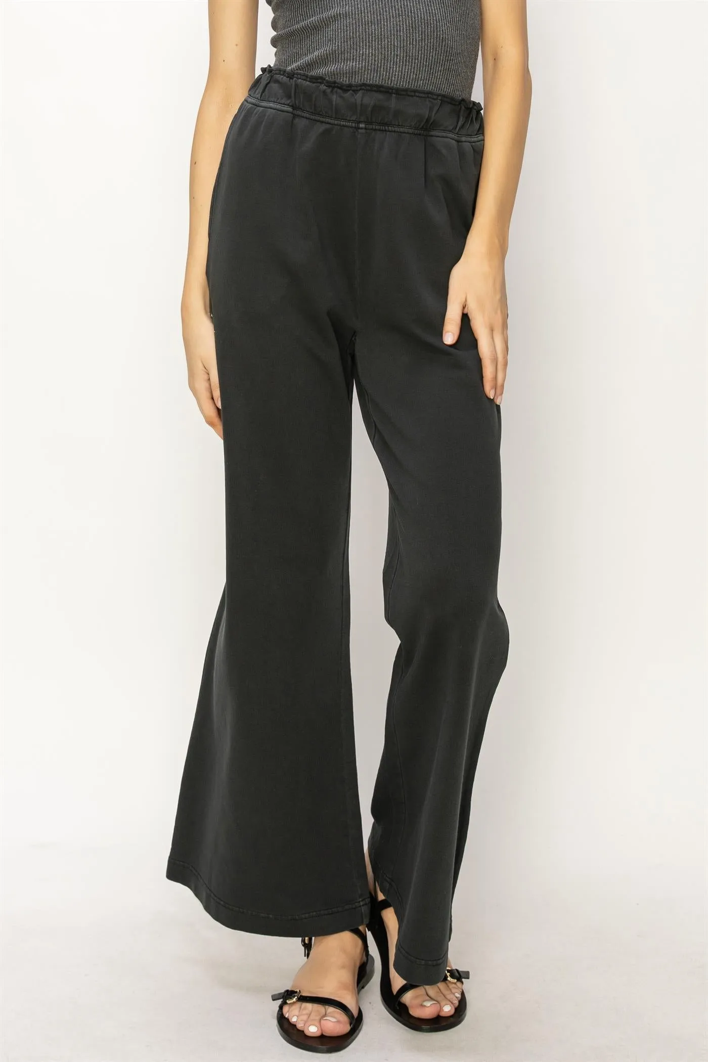 DZ24C346-D-High Waist Flare Pants