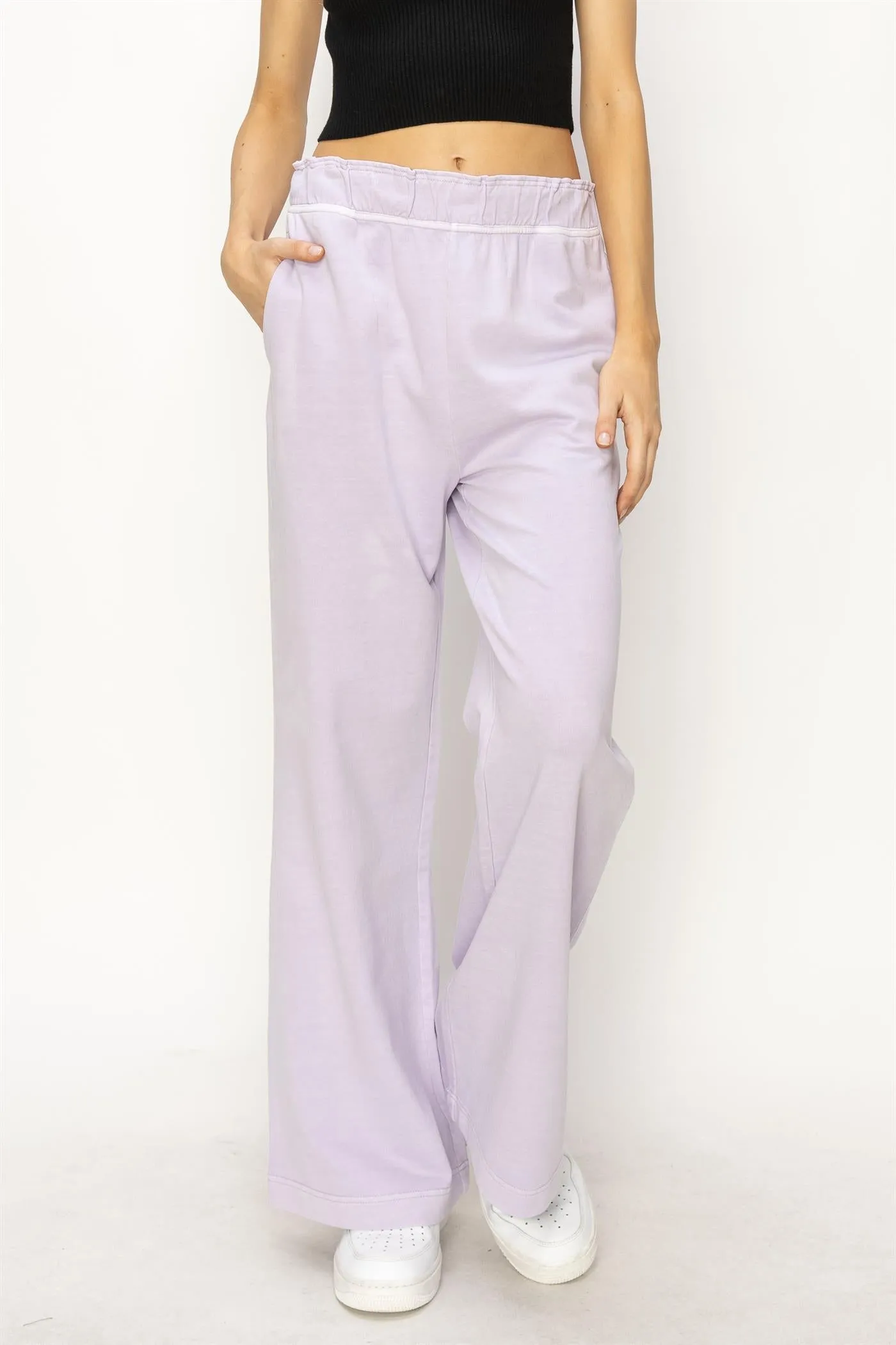 DZ24C346-D-High Waist Flare Pants
