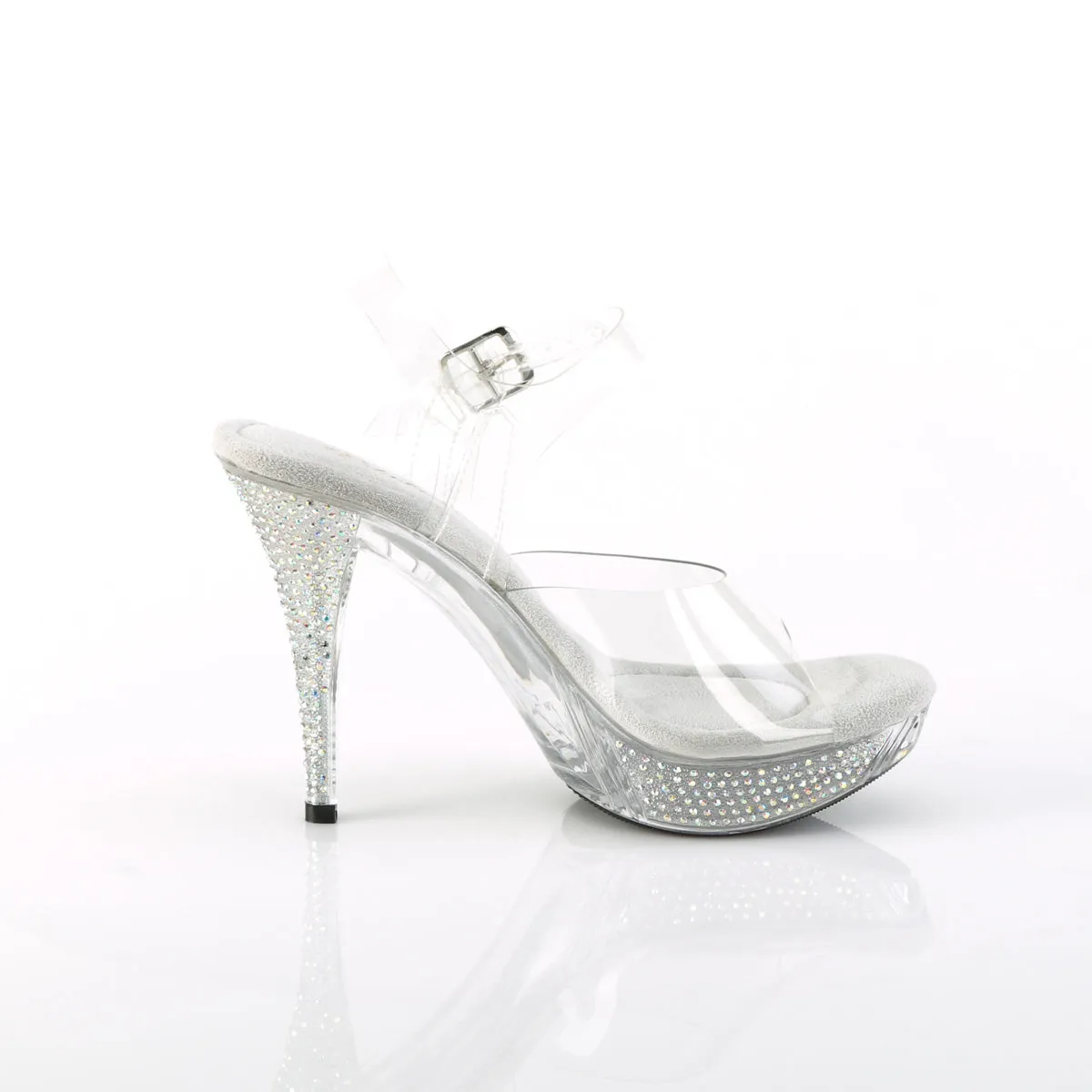 ELEGANT-408ABRS Fabulicious 4 1/2" Elegant Clear Sexy Shoes (Posing Shoes)