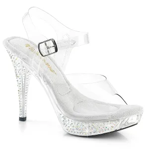 ELEGANT-408ABRS Fabulicious 4 1/2" Elegant Clear Sexy Shoes (Posing Shoes)
