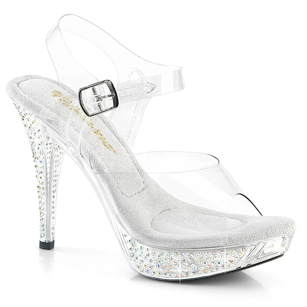 ELEGANT-408ABRS Fabulicious 4 1/2" Elegant Clear Sexy Shoes (Posing Shoes)