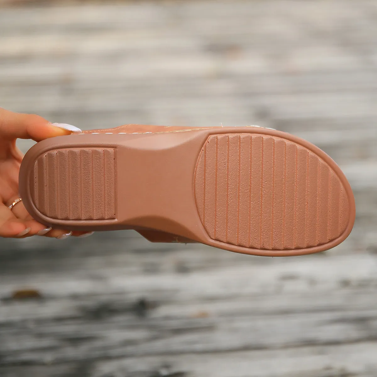 Embroidered Closed Toe Slip On Shoes