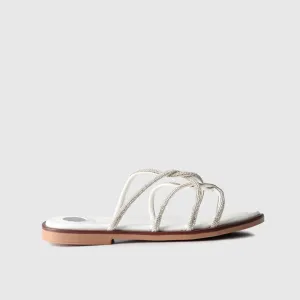 Flat Dress Sandal 01616 White
