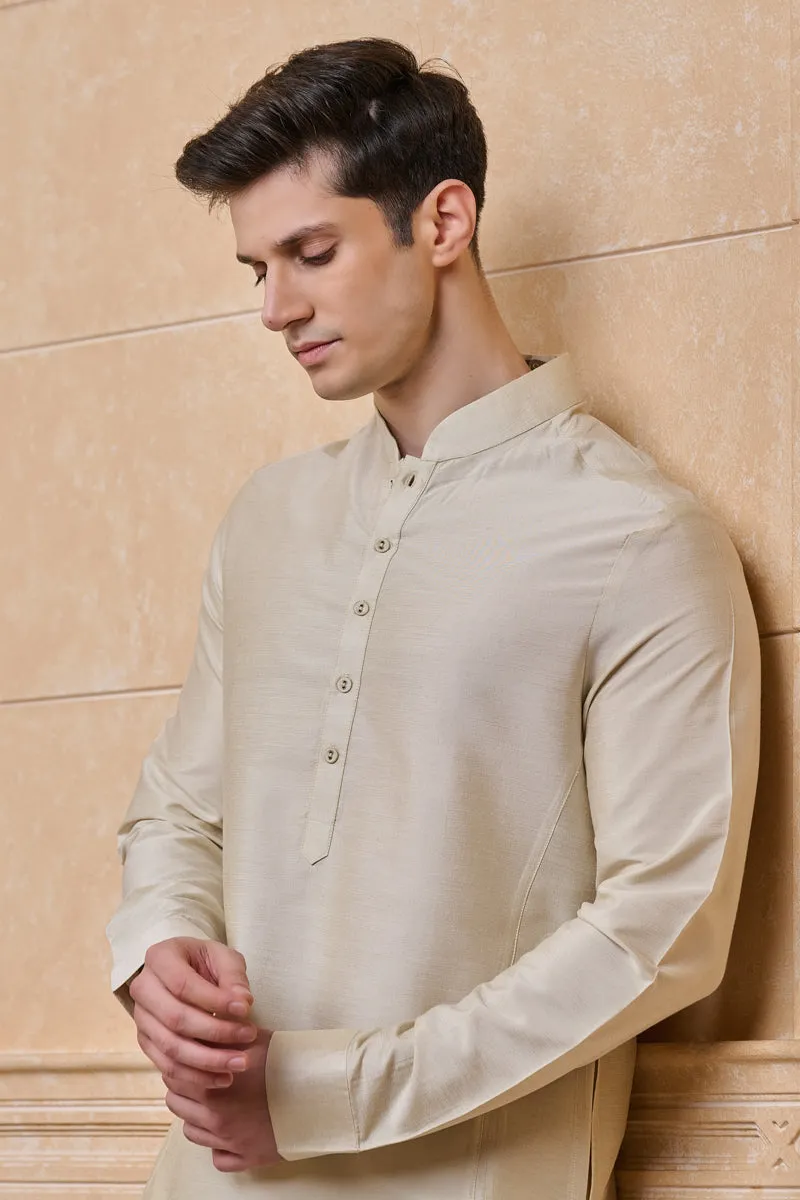 Gold Solid Single Kurta