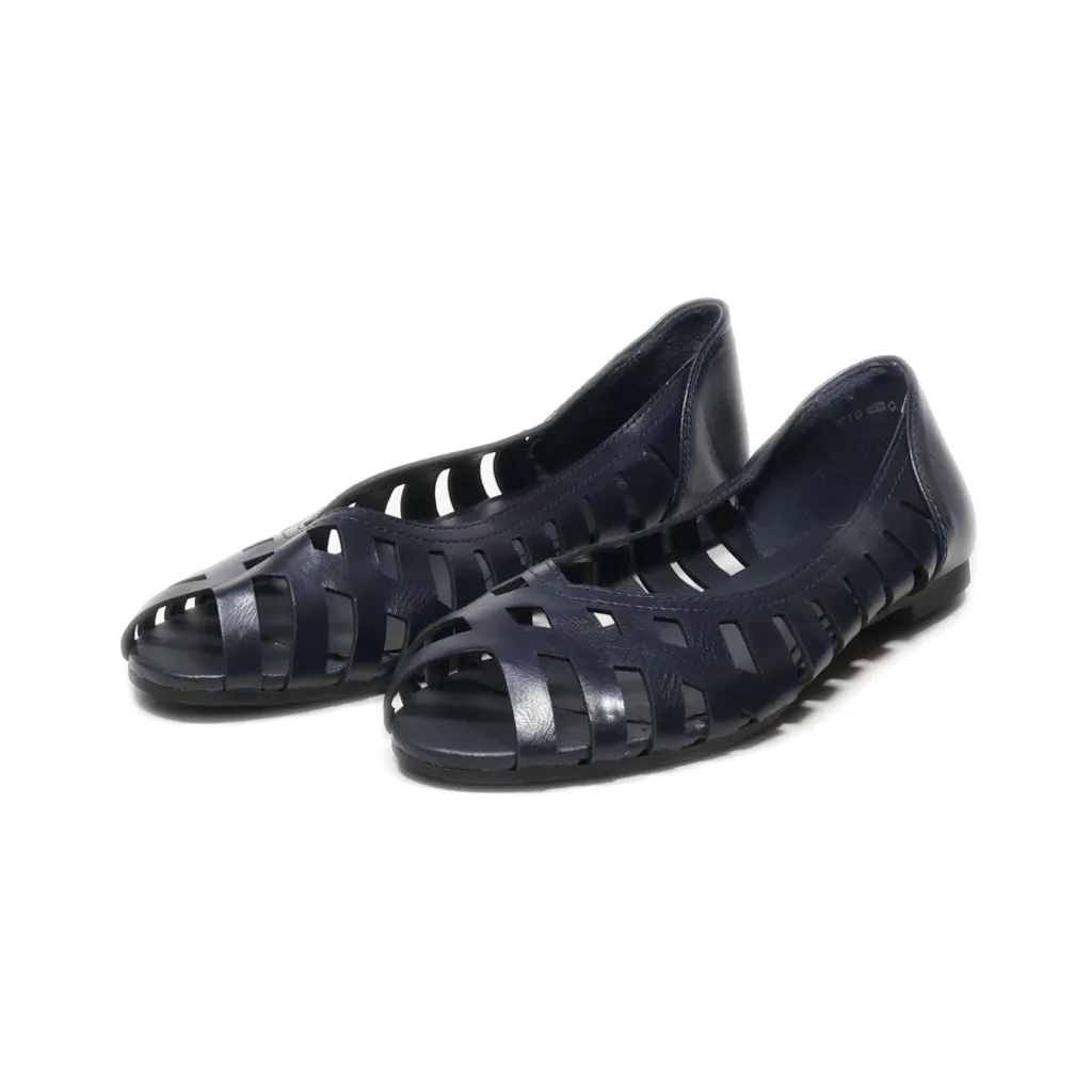 Graceland Flat Sandals Leather Blue Colour For Women