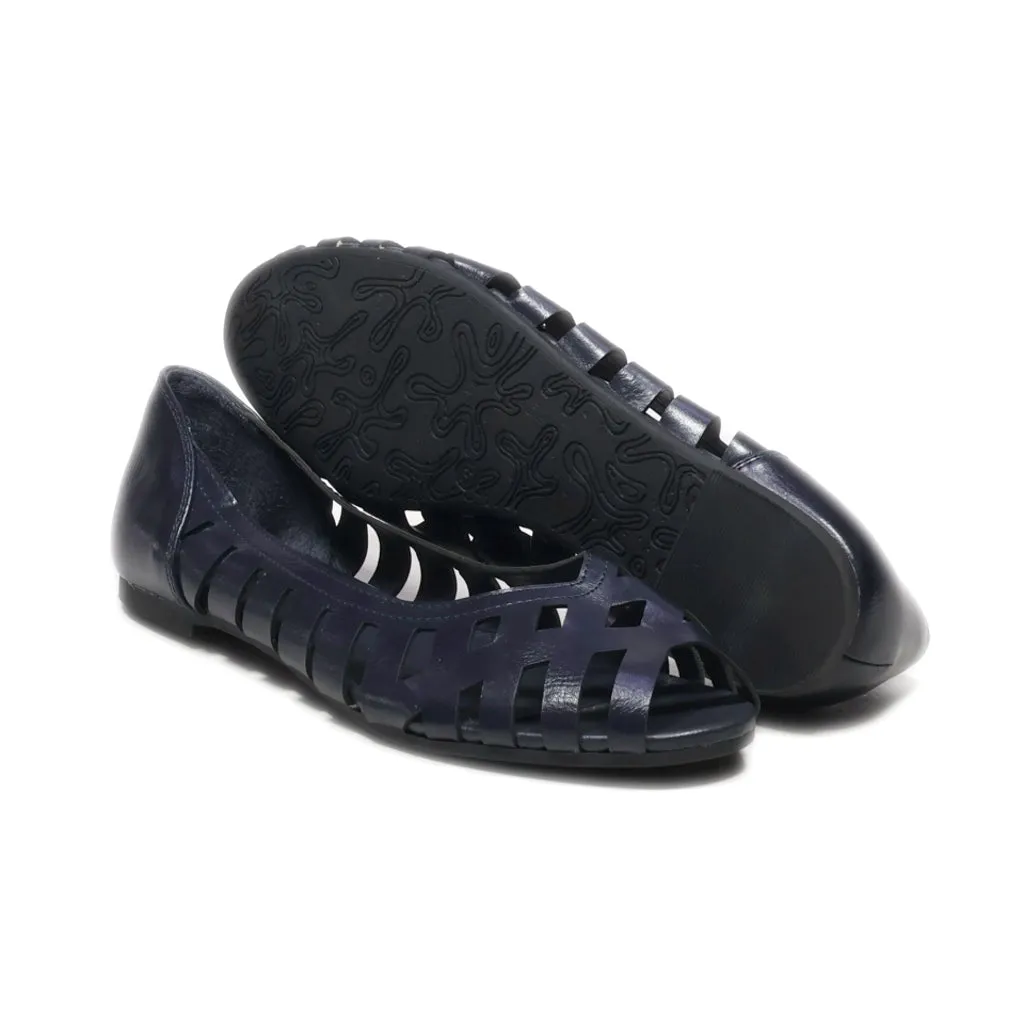 Graceland Flat Sandals Leather Blue Colour For Women