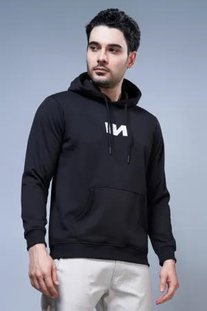 Instinct Printed Black Hoodie