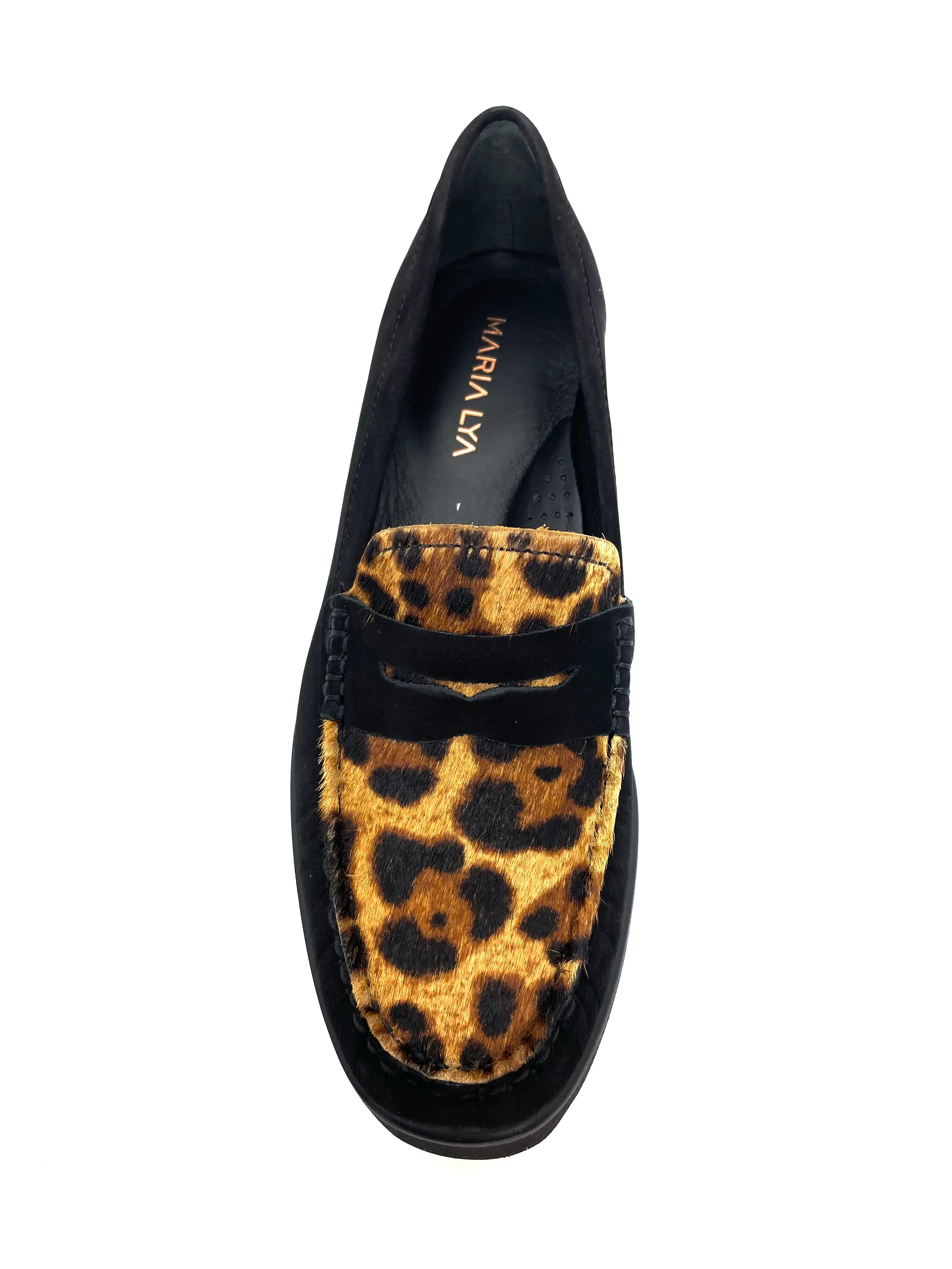 Maria Lya Ladies Animal Print Trim Loafer