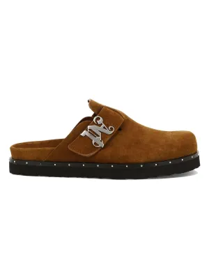 Men's "studded" Mules in Brown | Size 44 | PMIJ005R24LEA0026000