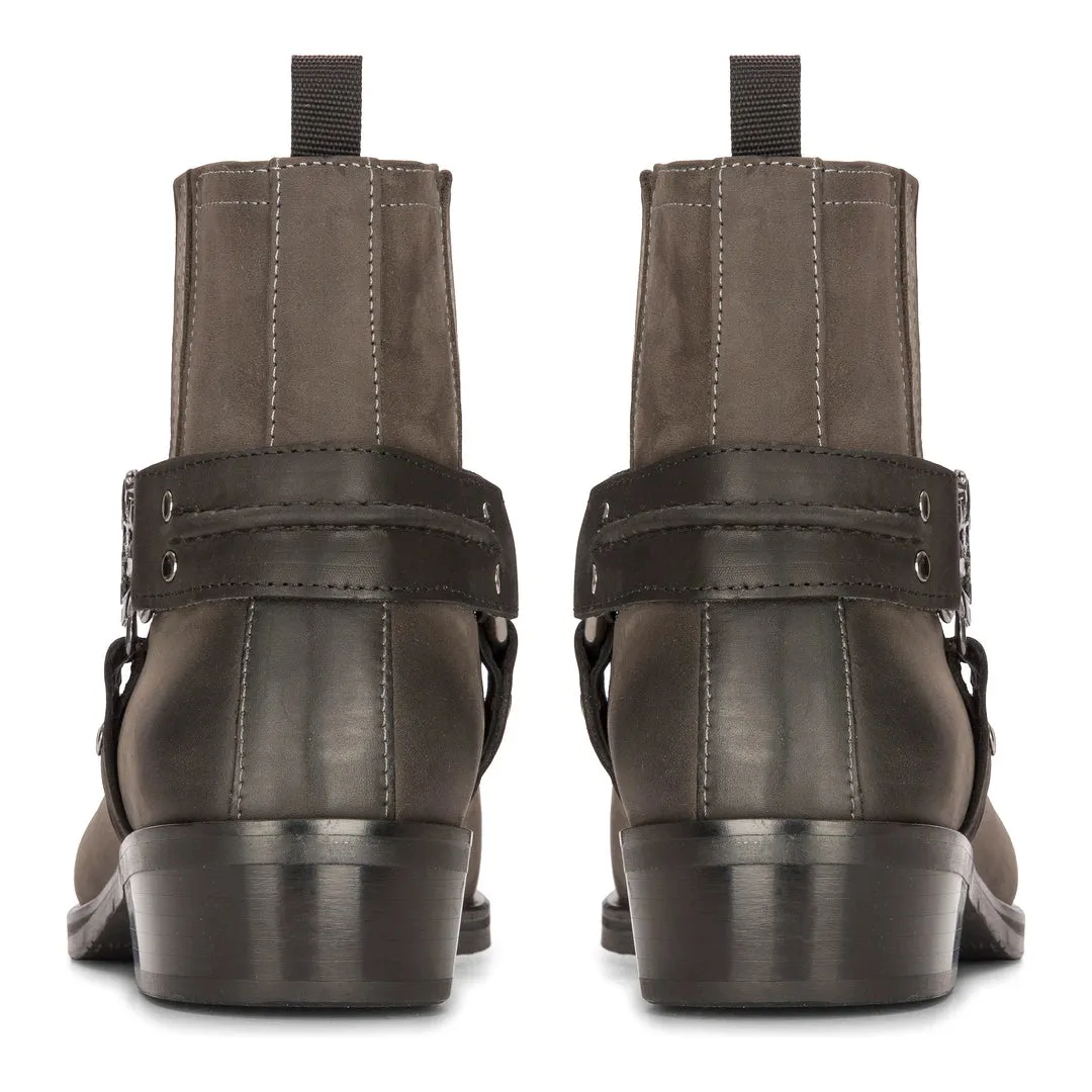 Mens Western Cowboy Boot Vintage Square Toe Country Hunting Hiking Real Leather Riding Bikers