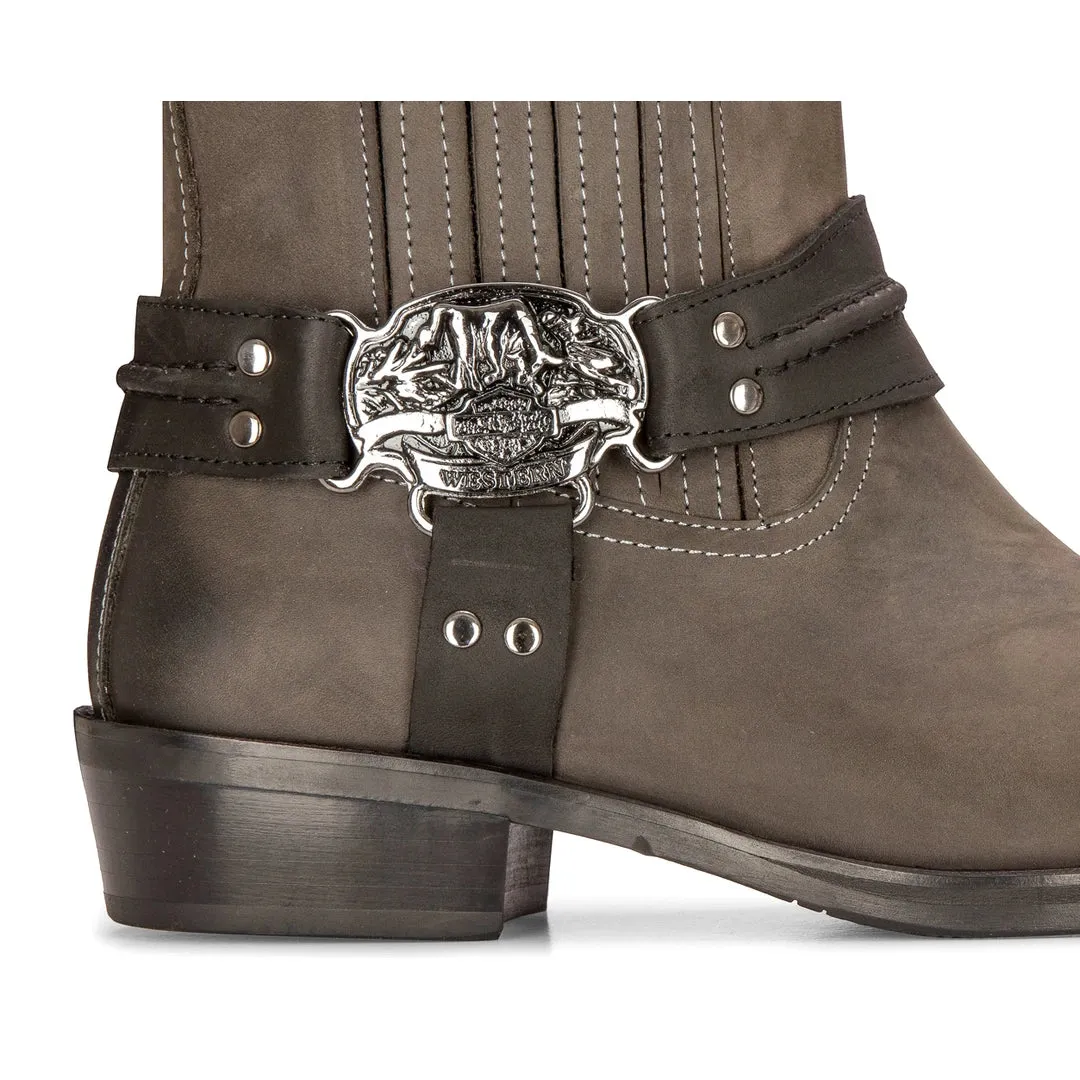 Mens Western Cowboy Boot Vintage Square Toe Country Hunting Hiking Real Leather Riding Bikers