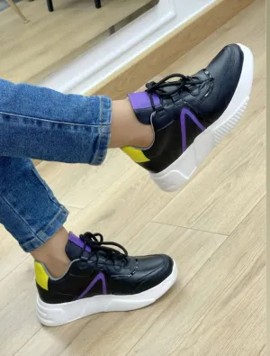 Monochrome Elegance Black and White Striped Luxury Sneakers