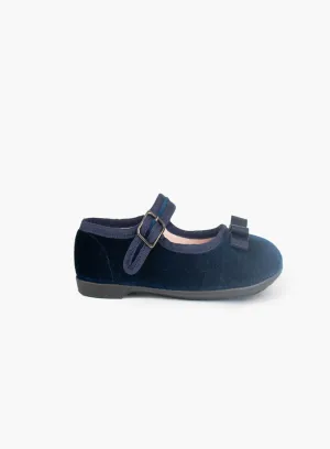 My First Hampton Classics Lana First Walkers in Navy Velvet