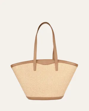 PAPI TOTE BAG CARAMEL RAFFIA