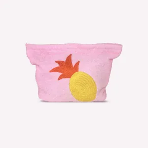 Pink Ananas Beach Towel  Pouch