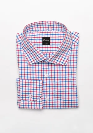 Red Blue Boxes Performance Stretch Shirt - Wrinkle Free