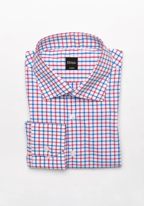 Red Blue Boxes Performance Stretch Shirt - Wrinkle Free