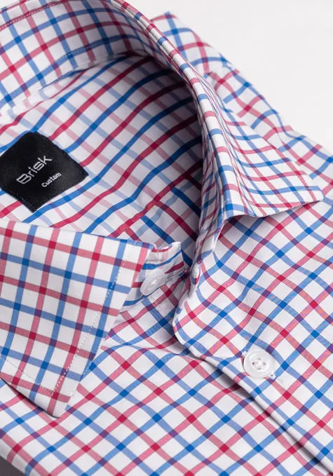 Red Blue Boxes Performance Stretch Shirt - Wrinkle Free