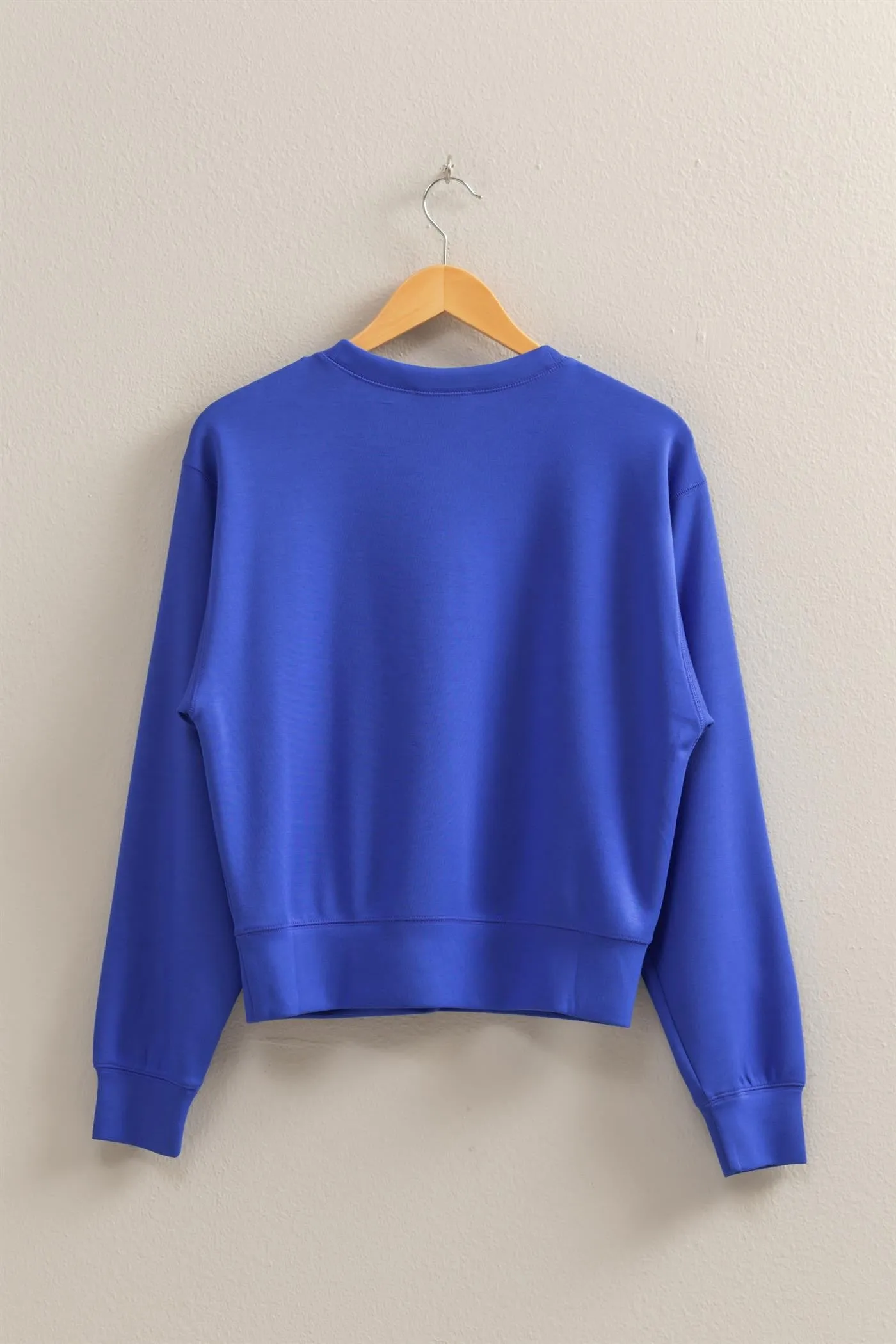 Relaxed Crew Neck Sweatshirt in Cobalt
